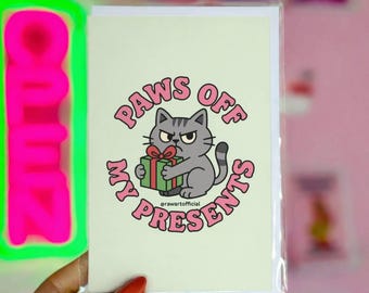 Funny Cat Christmas Card • Naughty Kitty Holiday Humor