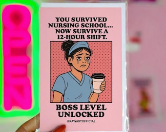 Funny Nurse Graduation Card: Nursing School Survivor, New Nurse Humor