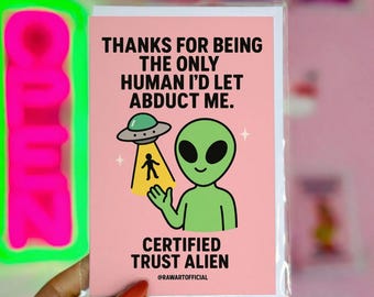 Tarjeta de amor extraterrestre divertida • Humor de aniversario de ciencia ficción, San Valentín extraterrestre