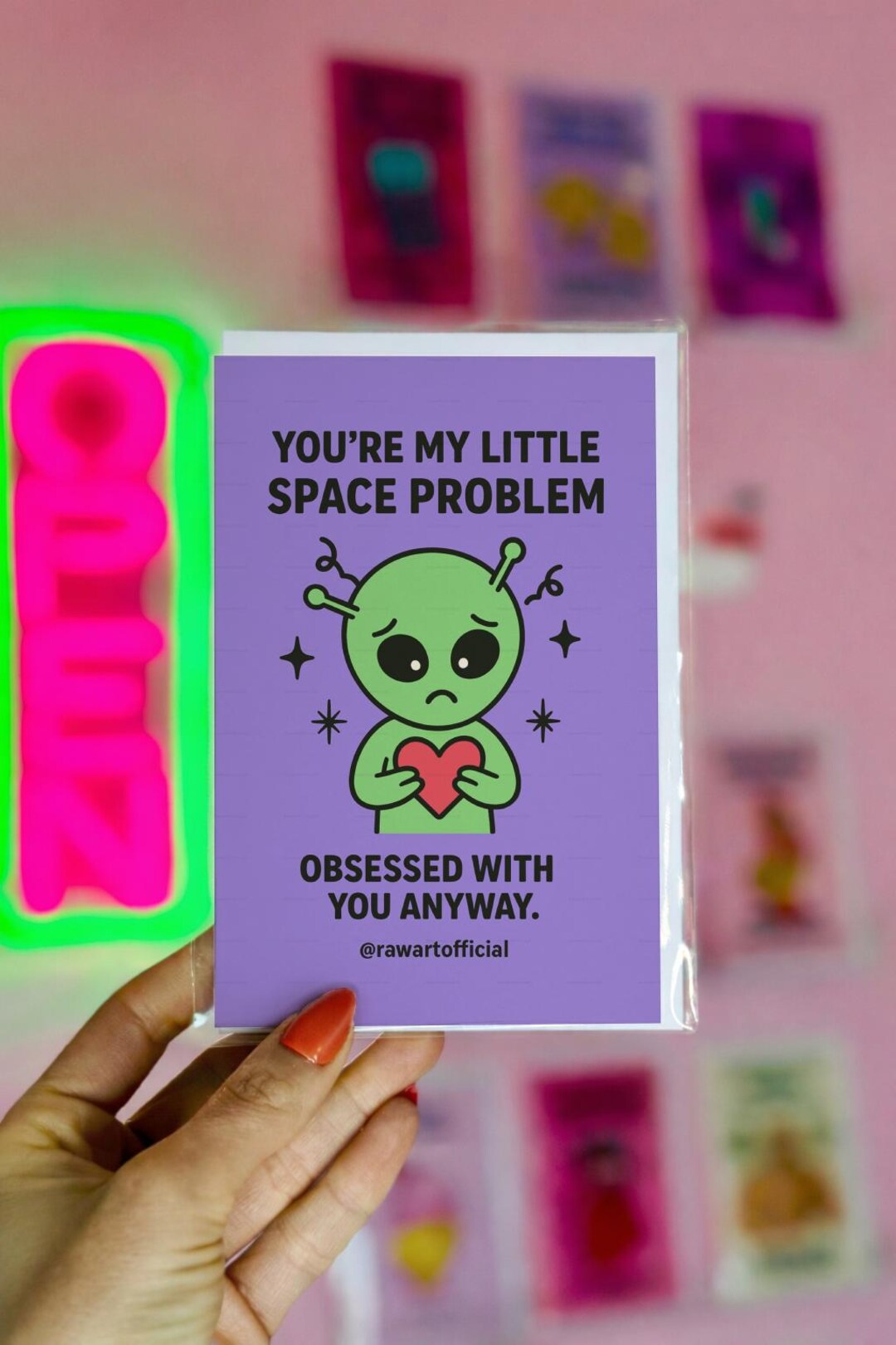 Funny Alien Love Card • Retro Sci-fi Anniversary, Valentine Gift - Etsy
