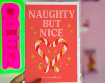 Naughty But Nice Christmas Card – Festive Holiday Humor