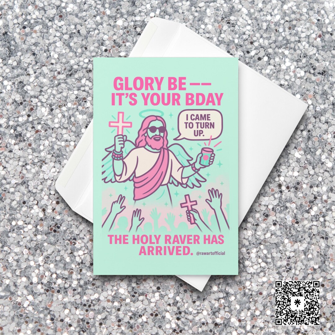 Raver Card Funny Holy Raver Jesus Birthday Card • EDM Rave Party - Etsy Australia