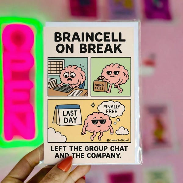 Funny Resignation Card – Braincell on Break Coworker Farewell