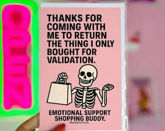 Funny Thank You Card – Retail Therapy Friend