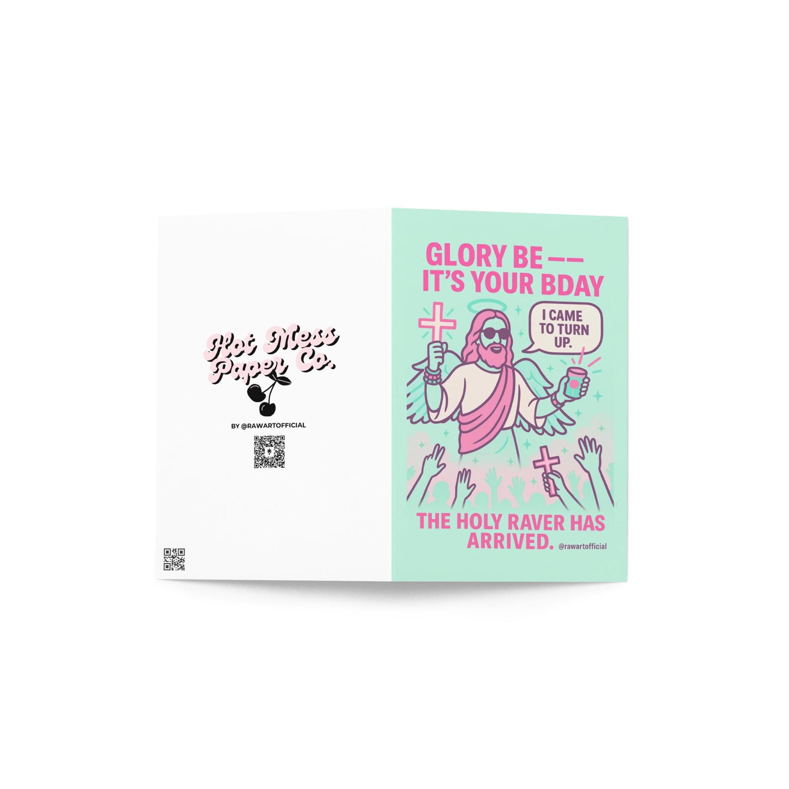 Raver Card Funny Holy Raver Jesus Birthday Card • EDM Rave Party - Etsy
