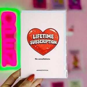 Funny Wedding Card: Lifetime Subscription, Newlyweds Gift