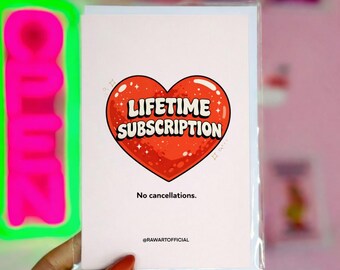Funny Wedding Card: Lifetime Subscription, Newlyweds Gift
