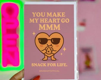 Divertente biglietto d'amore - Snack per la vita, San Valentino e anniversario