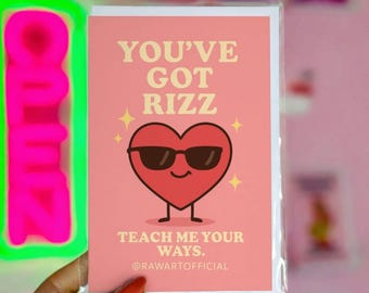 Divertente biglietto d'amore: "You've Got Rizz" per San Valentino e Anniversario