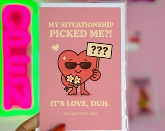 Carte d'amour drôle - Anniversaire de Saint-Valentin Situationship