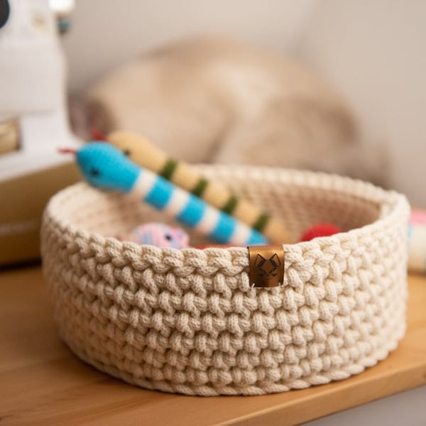 Toy basket, cat toys, cat modern furniture, cotton basket, crochet basket, knitted basket, handmade storage, storage basket, knit storage