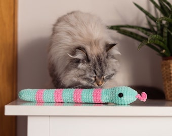 Jouet pour chat serpent hochet et herbe à chat, jouet pour chat à la valériane, serpent au crochet, serpent pour chat, serpent à herbe à chat, meilleurs jouets pour chat, jouet pour chat mignon