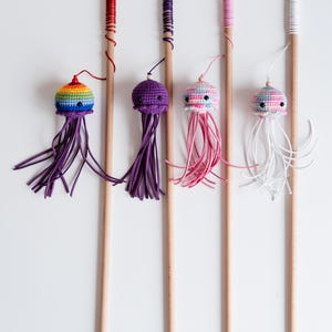 catnip Jellyfish cat toy, Cat teaser, cat wand, Fishing Pole, fishing Cat Toy, Catnip cat toy, best cat toys, Valerian toys, cute vand toy
