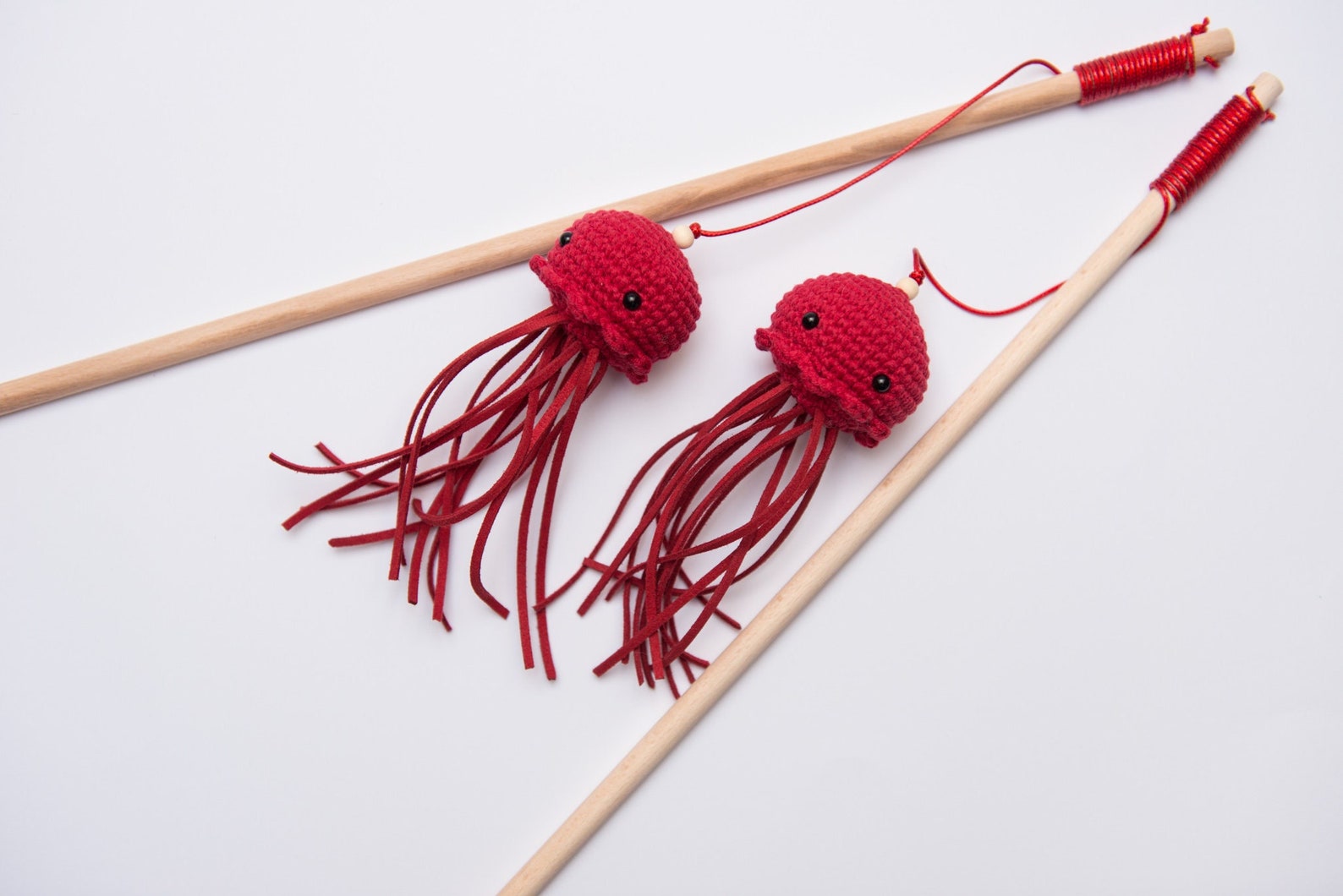 Cute Jellyfish Cat Toy Cat Teaser Cat Wand Fishing Pole Etsy