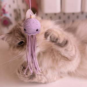 catnip Jellyfish cat toy, Cat teaser, cat wand, Fishing Pole, fishing Cat Toy, Catnip cat toy, best cat toys, Valerian toys, cute vand
