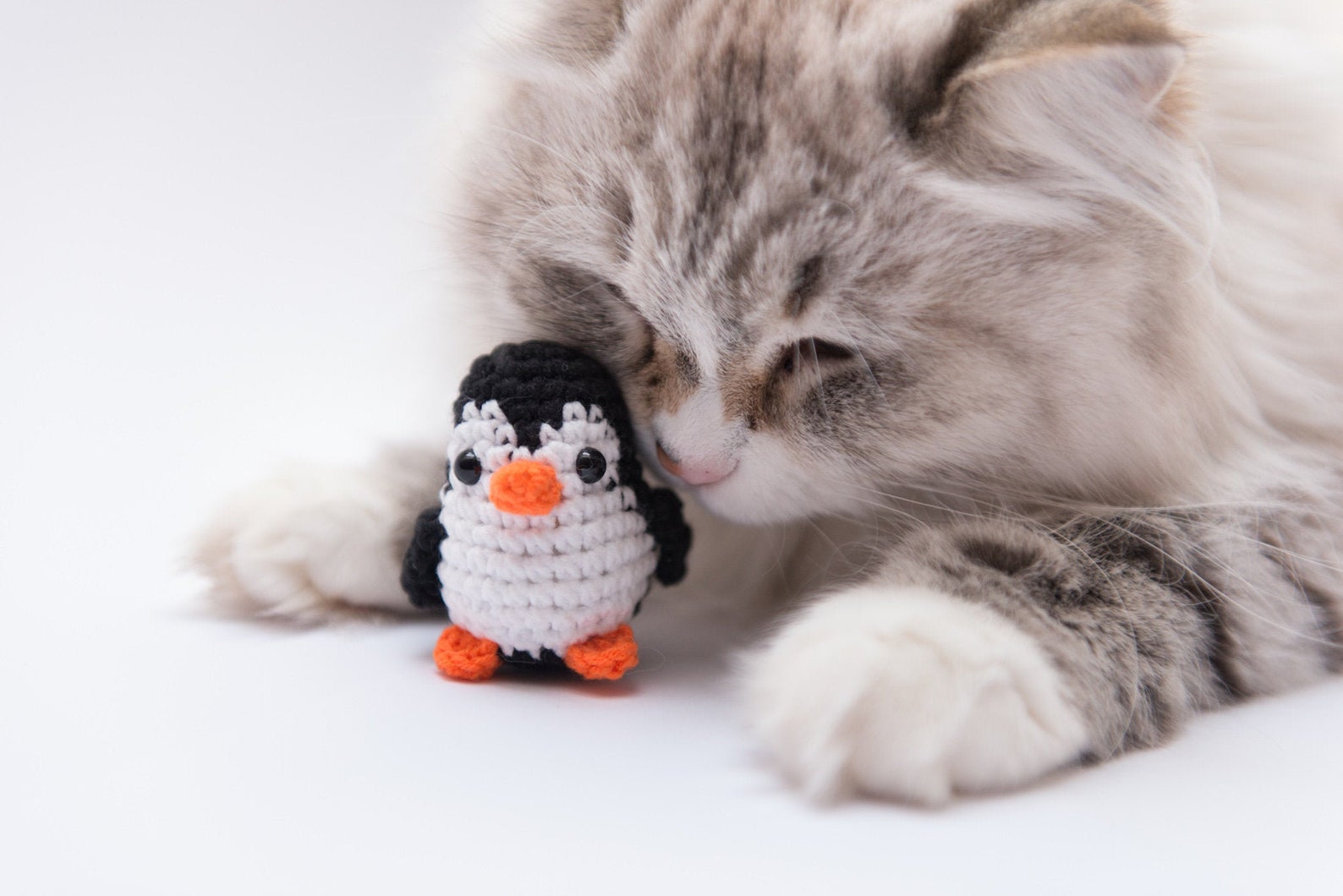 Penguin catnip cat toy best cat toys. Cute black and white Etsy