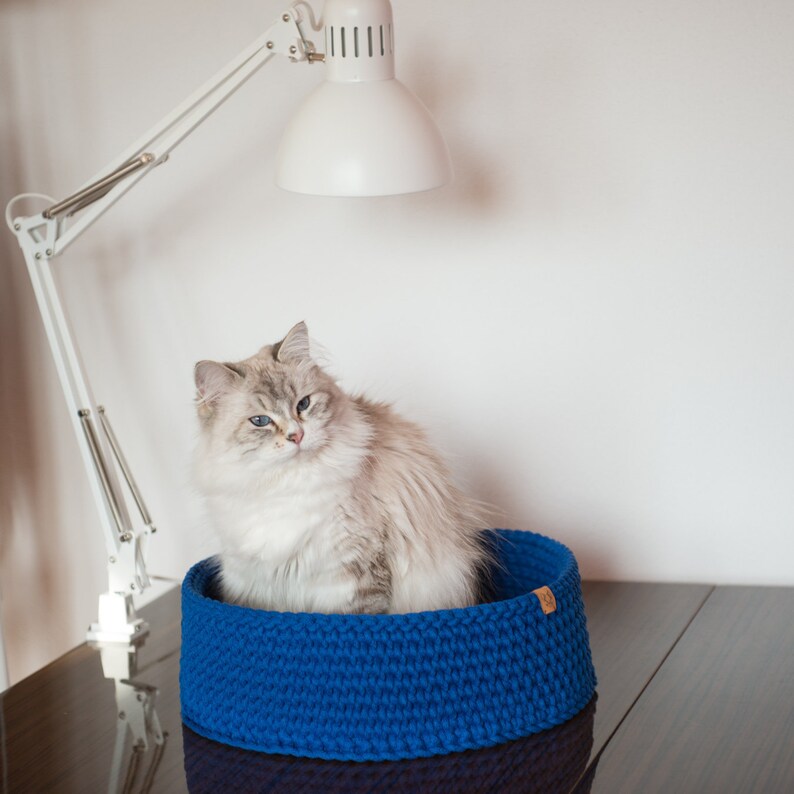 Cozy Blue Cat Bed Great Resting Place For Your Kitty Perfect Etsy