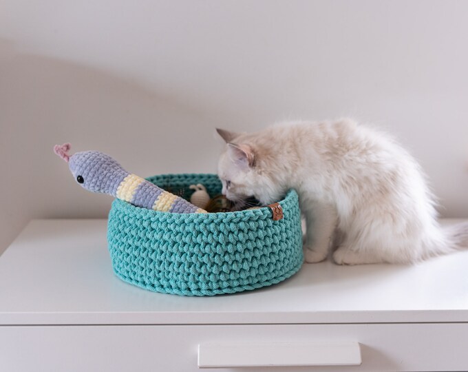 Toy Basket for Cat Toys Cat Modern Furniture Cotton Basket Etsy