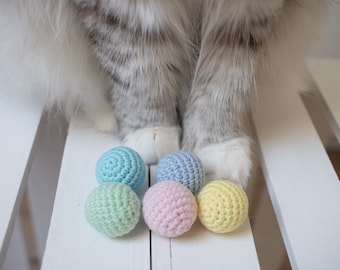 5 catnip Balls set, Pastel balls, catnip cat toy, set of cat toys, cute cat toy, toy with catnip, toys for cats, best cat toy, valerian toy