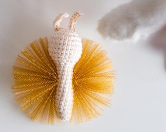 Crochet Butterfly Cat Toy with Catnip and Valerian, Rattle Toy