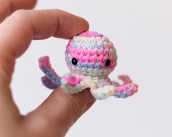 Crochet octopus for cat with catnip and valerian, pink