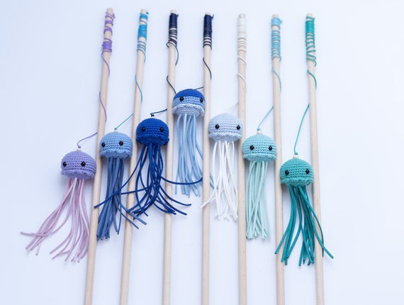Cute Cat Teaser, Cat Wand, Jellyfish Cat Toys, Fishing Pole for