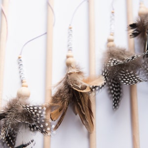 Personalized Feather Cat Wand Toy: Natural Teaser, Interactive Play