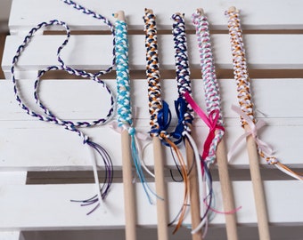 Juguete de varita para gatos con cuerda de gamuza, caña de pescar de 1,5 m de largo