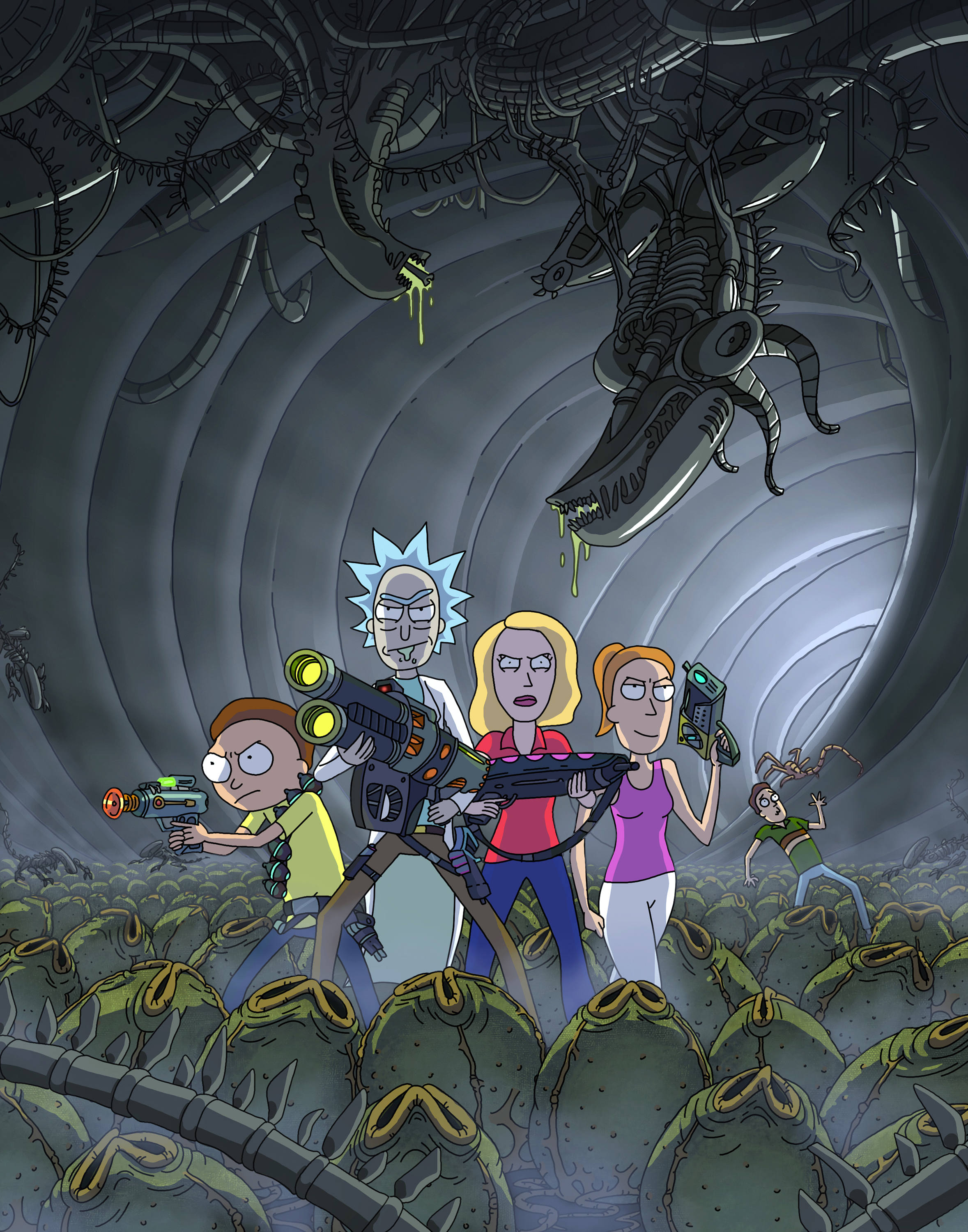 Rick and Morty Vs Xenomorphs - Etsy