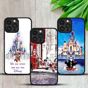 Custodia in TPU per telefono con motivo Topolino e Minnie, motivo castello e autobus di Londra, per iPhone 7, 8+, XS, XR, 11, 12, 13, 14, 15, Samsung S10, S23, Huawei, Google Pixel 7a
