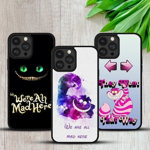 Funda de TPU con diseño de gato de Cheshire, acuarela, boceto, para iPhone 8, XR, 11, 12, 13, 14, 15 y 16, Samsung A12, S23, Huawei y Google Pixel 8 Pro.