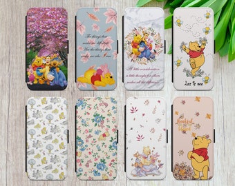 Winnie the Pooh Phone Case: Piglet, Eeyore, Tigger Flip Wallet Cover