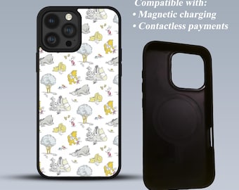 Funda para teléfono de Winnie the Pooh: diseño de Piglet e Ígor, cubierta magnética de TPU