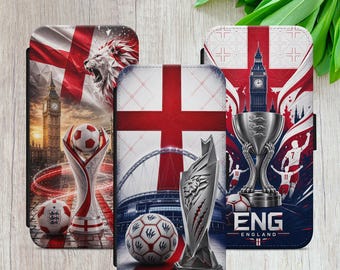 England Football Fan Art Wallet Phone Case: iPhone, Samsung, Pixel