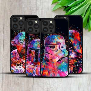 Star Wars Darth Vader Yoda Stormtrooper Aquarell Tpu Gummi Handy Hülle Für iPhone XR 13 14 15 16 Samsung A16 S23FE S25, Huawei Pixel