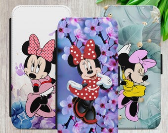Minnie Mouse Floral Wallet Phone Case: iPhone, Samsung, Google