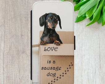 Dachshund Sausage Dog Wallet Phone Case, iPhone, Samsung, Google