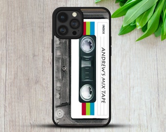 Funda de teléfono personalizada con casete retro: Mixta con nombre personalizado