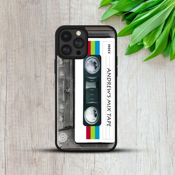 Personalised Customised Name Song Title Retro Cassette Mix Tape Retro Vintage TPU Phone Case Cover For iPhone, Samsung Huawei & Google Pixel
