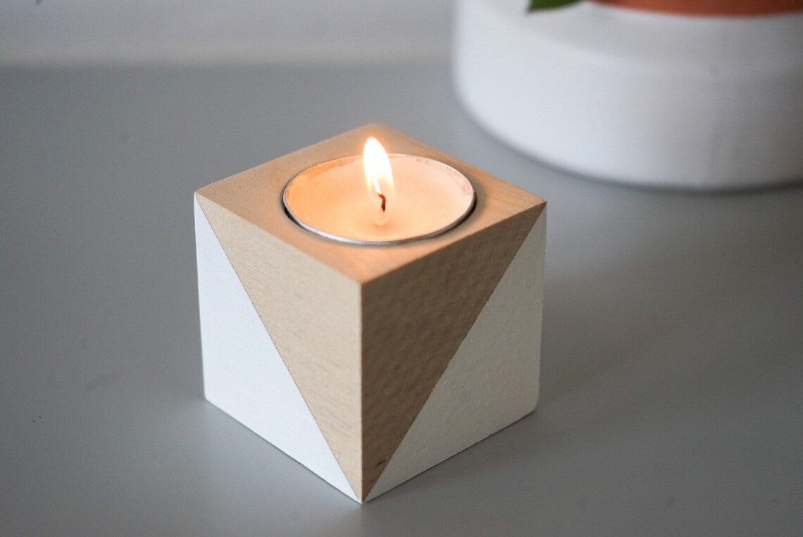 Wooden Tealight Candle Holder Etsy