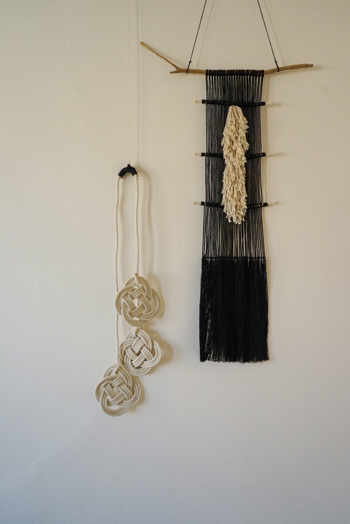 Rope Art Wall Hanging on Driftwood segmented Etsy