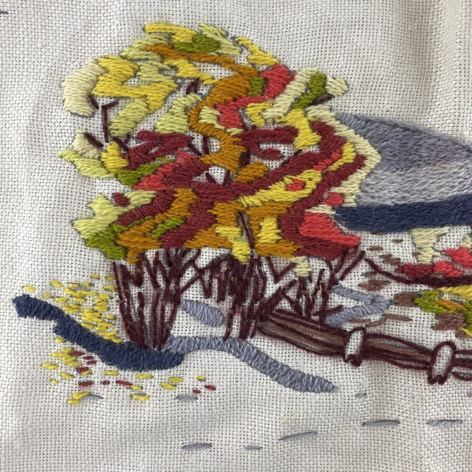 Ancien Kit De Broderie Crewel Spinnerin Gamercy Parc Arbres - Complet - Occasion