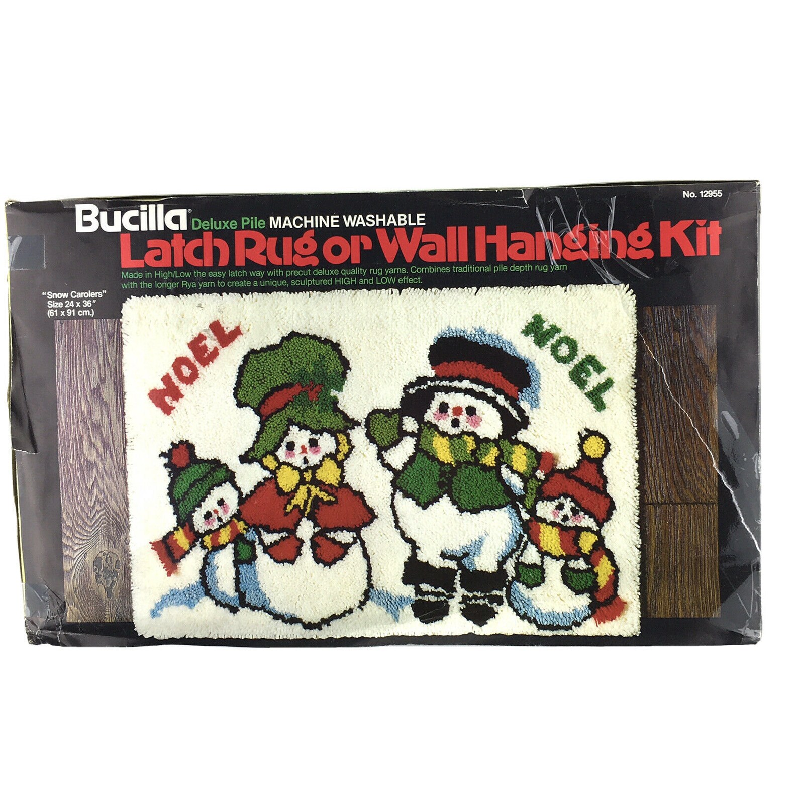 Bucilla Latch Hook Rug Kit Snow Carolers Family Wall Hanging Etsy