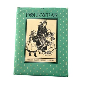 Folkwear Sewing Pattern 213 Uncut Girl’s Prairie Dress Pinafore Sunbonnet
