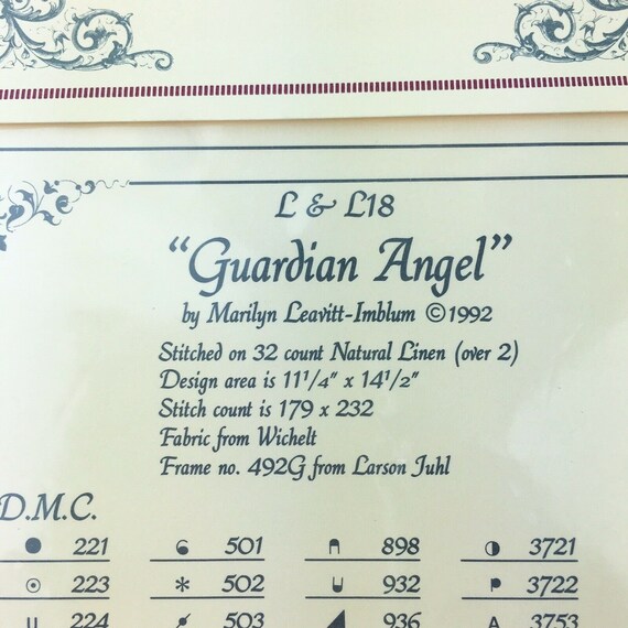 Lavender And Lace Guardian Angel Cross Stitch Pattern Chart Etsy