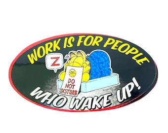 Garfield Cat-sticker grappig werk is voor mensen die wakker worden met humor snoozen