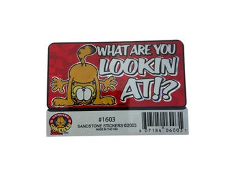 Garfield-sticker "Waar kijk je naar!?" Zandsteen #1603 VS Vintage 3,5 x 2"