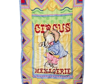 Quilt Handmade Baby Nursery Bunnies By The Bay Circus Elephant 28x40 in.