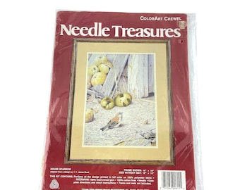 Needle Treasures-bemanningsset Huismus ColorArt Bird Box of Apples in a Barn