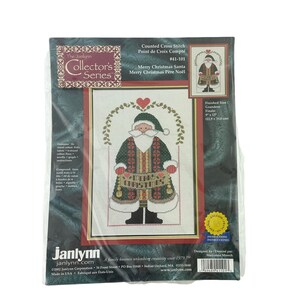 Janlynn Cross Stitch Kit Merry Christmas Santa Collector&#39;s Series 2002 41-101 Wall Art